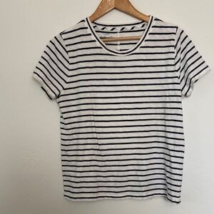 J. Crew Navy and White Striped Girlfriend Tee